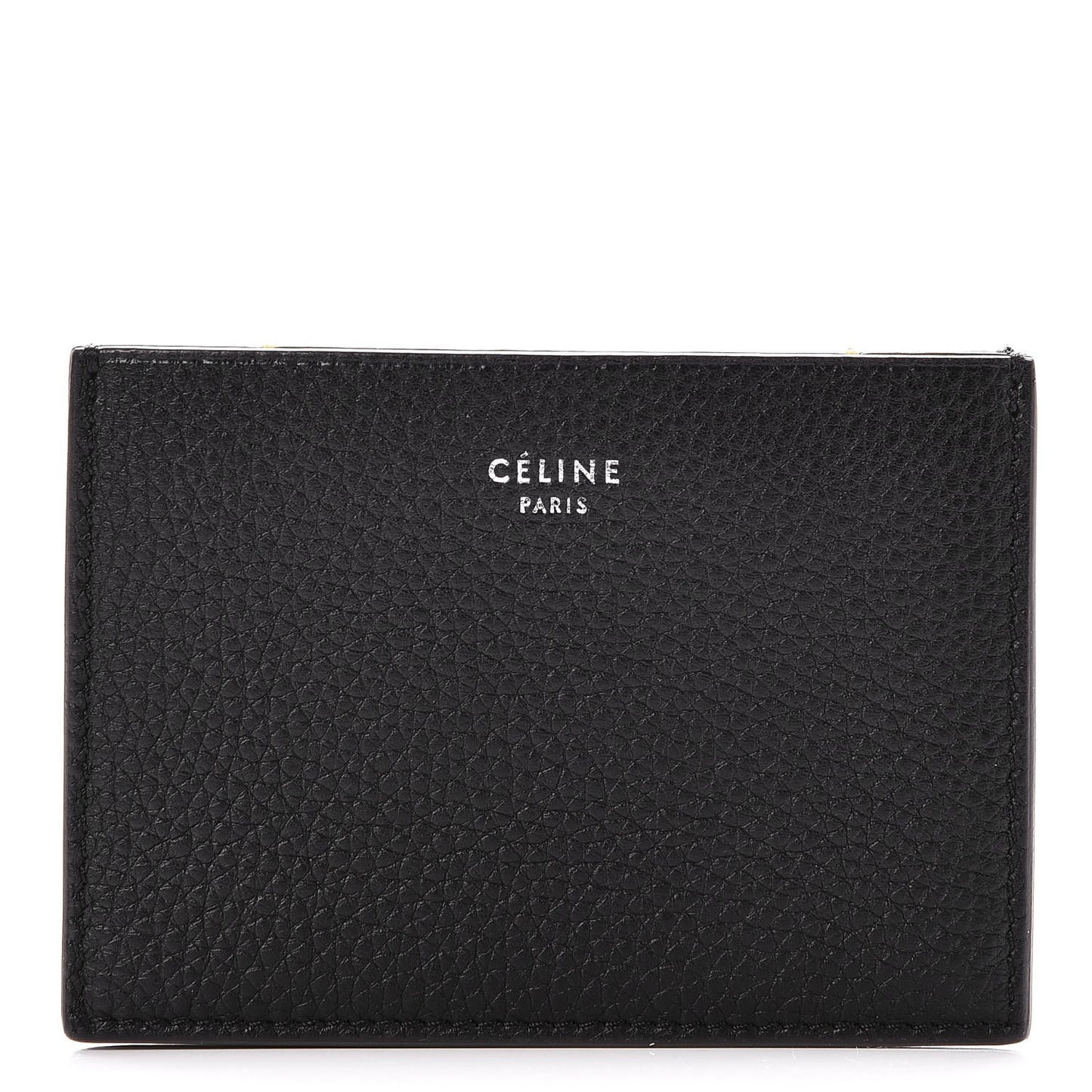 Drummed Calfskin Gusset Card Holder Black