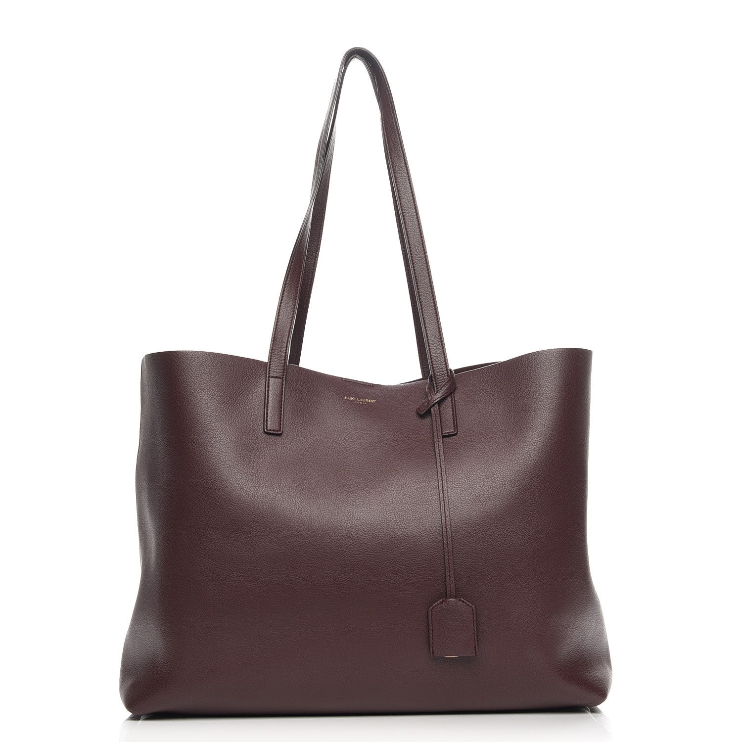 Saint Laurent Calfskin Large Shopping Tote Bordeaux 1 of 8