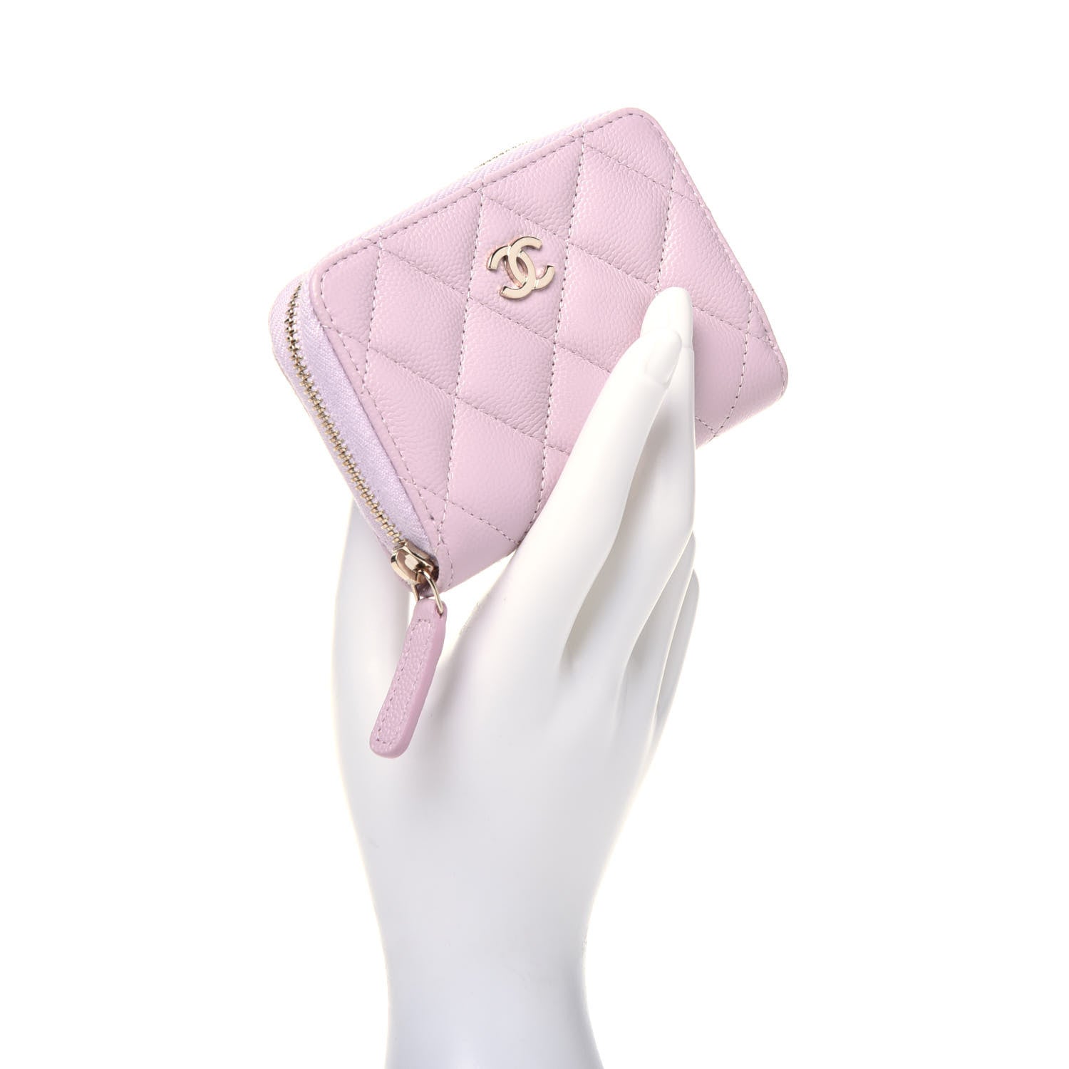 Chanel Caviar Quilted Zip Coin Purse Light Pink 2 of 7