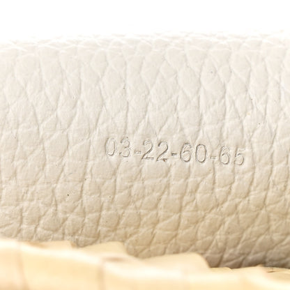 Chloe Raffia Calfskin Marcie Basket Small Marcie Round Crossbody Bag White 7 of 12
