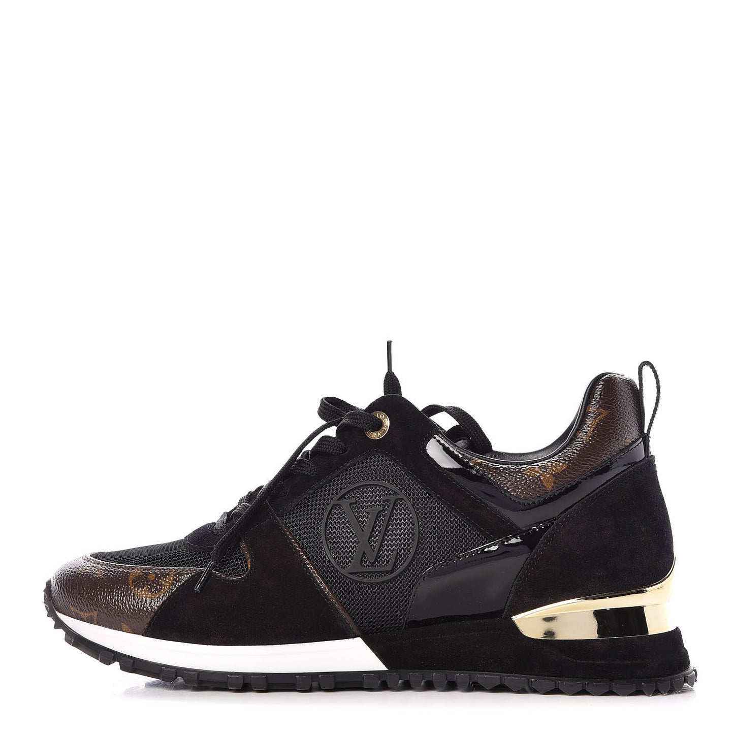 Suede Monogram Run Away Sneakers 38.5 Black