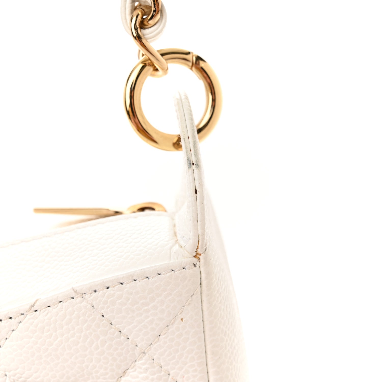 Chanel Caviar Quilted Hobo White 15 of 20