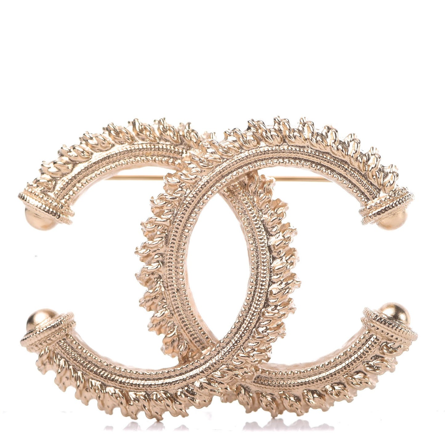 Rope CC Brooch Black Light Gold