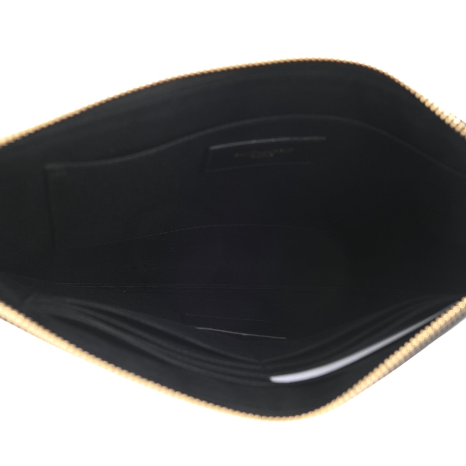 Saint Laurent Shiny Calfskin Tiny Monogram Zipped Tablet Holder Black 5 of 8
