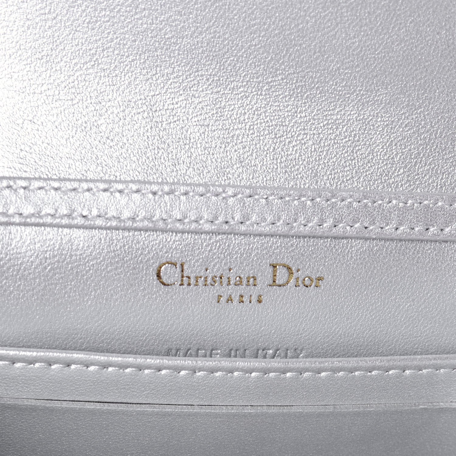 Christian Dior Metallic Grained Calfskin Baby Diorama Flap Bag Silver 6 of 11