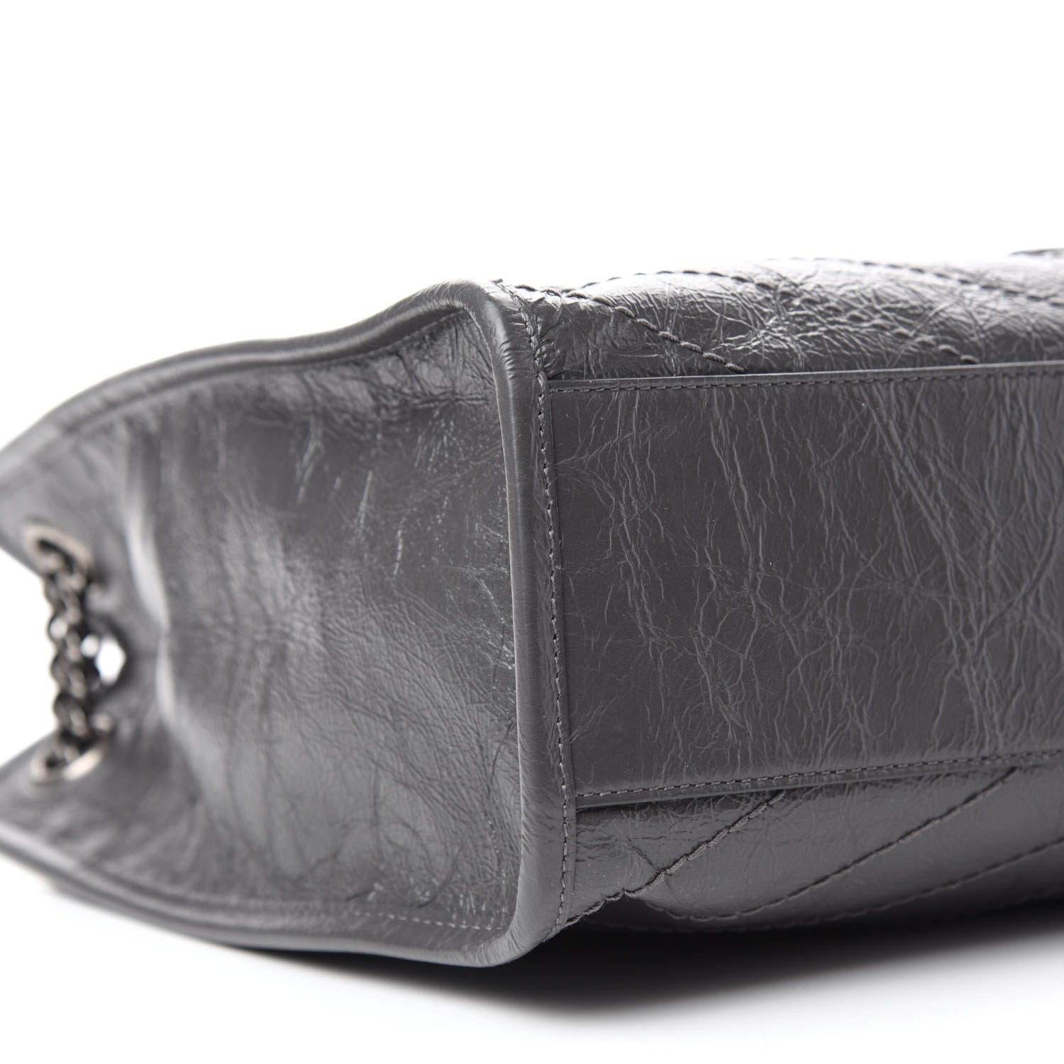 Saint Laurent Crinkled Calfskin Matelasse Monogram Medium Niki Shopper Tote Smog 6 of 10