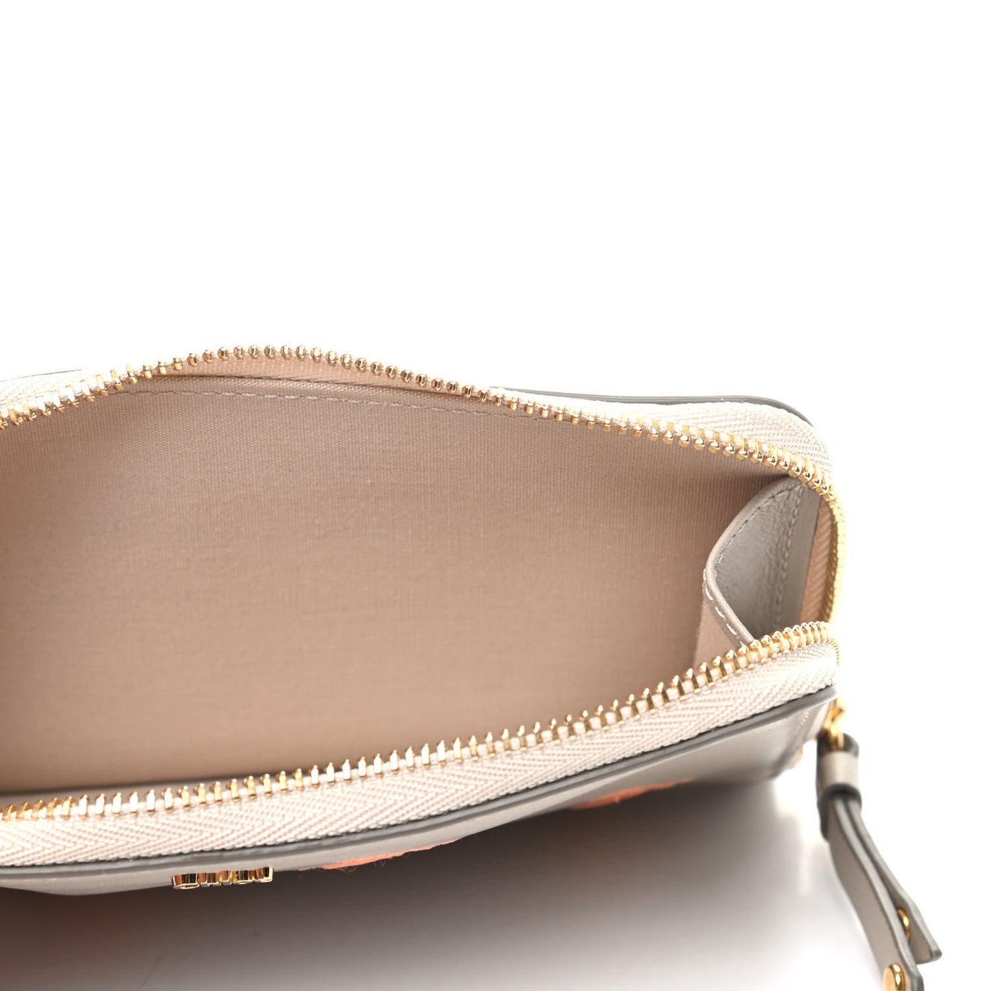 Smooth Calfskin Little Horses Embroidered Medium Signature Wallet Pastel Grey
