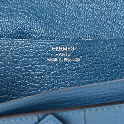 Hermes Chevre Mysore Bearn Gusset Wallet Bleu de Galice 6 of 8