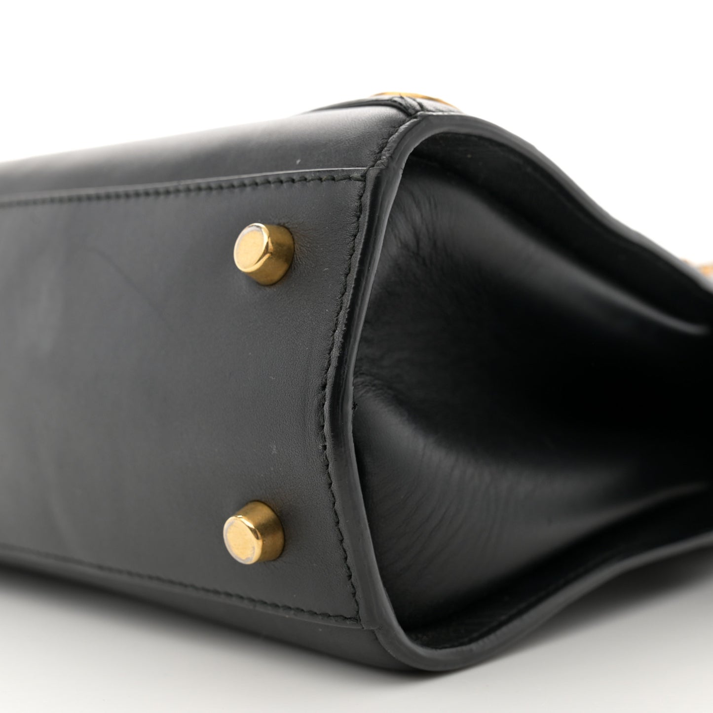 Calfskin Medallion Tribute Bowling Bag Black