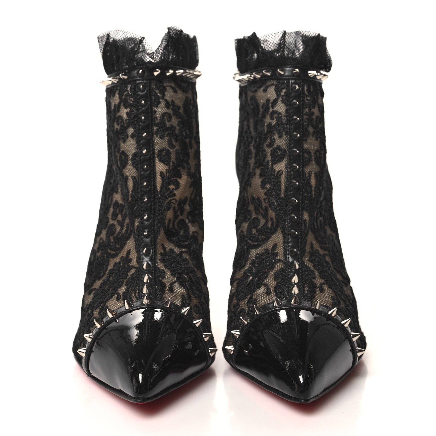 Lace Studded Pigalle 100 Booties 39.5 Black