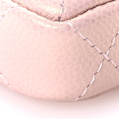 Chanel Iridescent Caviar Quilted Pearl On Top Coin Purse With Chain Light Pink 11 of 11