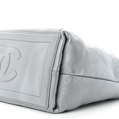 Chanel Metallic Lambskin Quilted Small Coco Cocoon Reversible Tote Light Grey 16 of 22