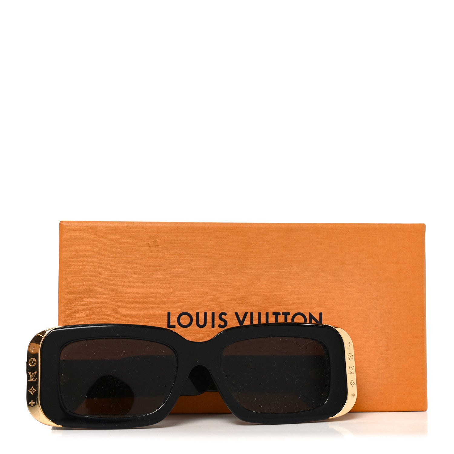 LOUIS VUITTON エシャルプ Louis Vuitton Acetate LV Moon Rectangle Sunglasses Z1653E Black
