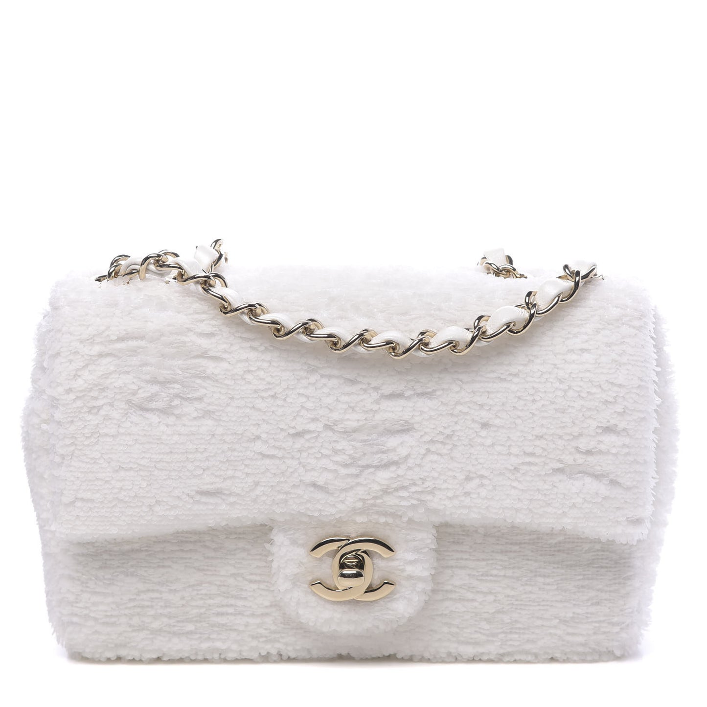 Sequin Mini Rectangular Flap White