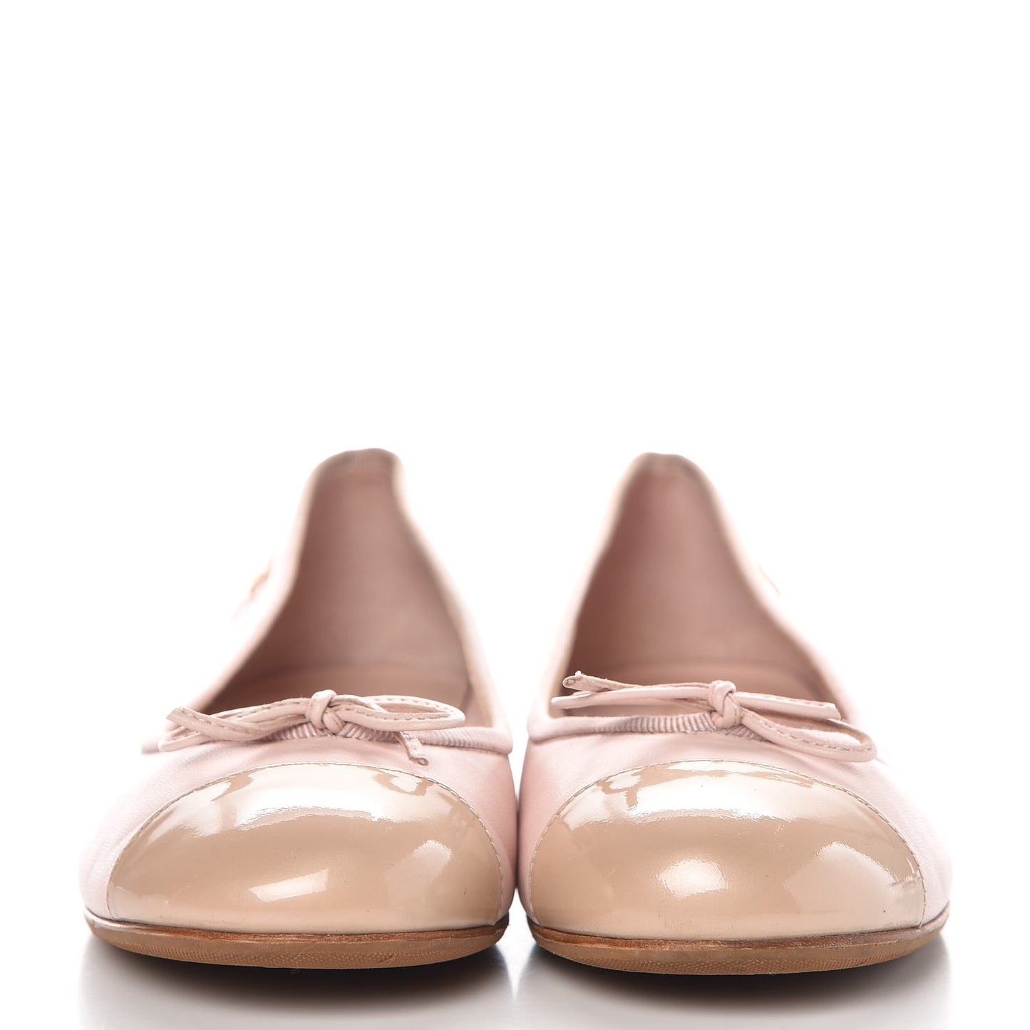 Lambskin Patent Cap Toe CC Ballerina Flats 37 Rose Clair
