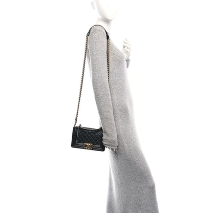 Chanel Calfskin Quilted Small Boy Top Handle Flap Black 2 of 10
