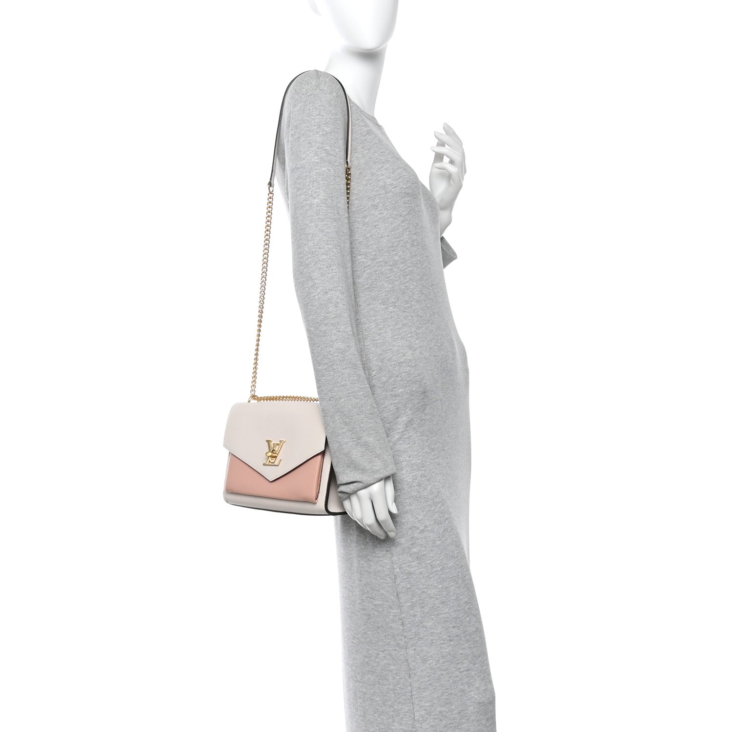 Louis Vuitton Soft Calfskin Mylockme Chain Bag BB Rose Trianon Quartz 2 of 9