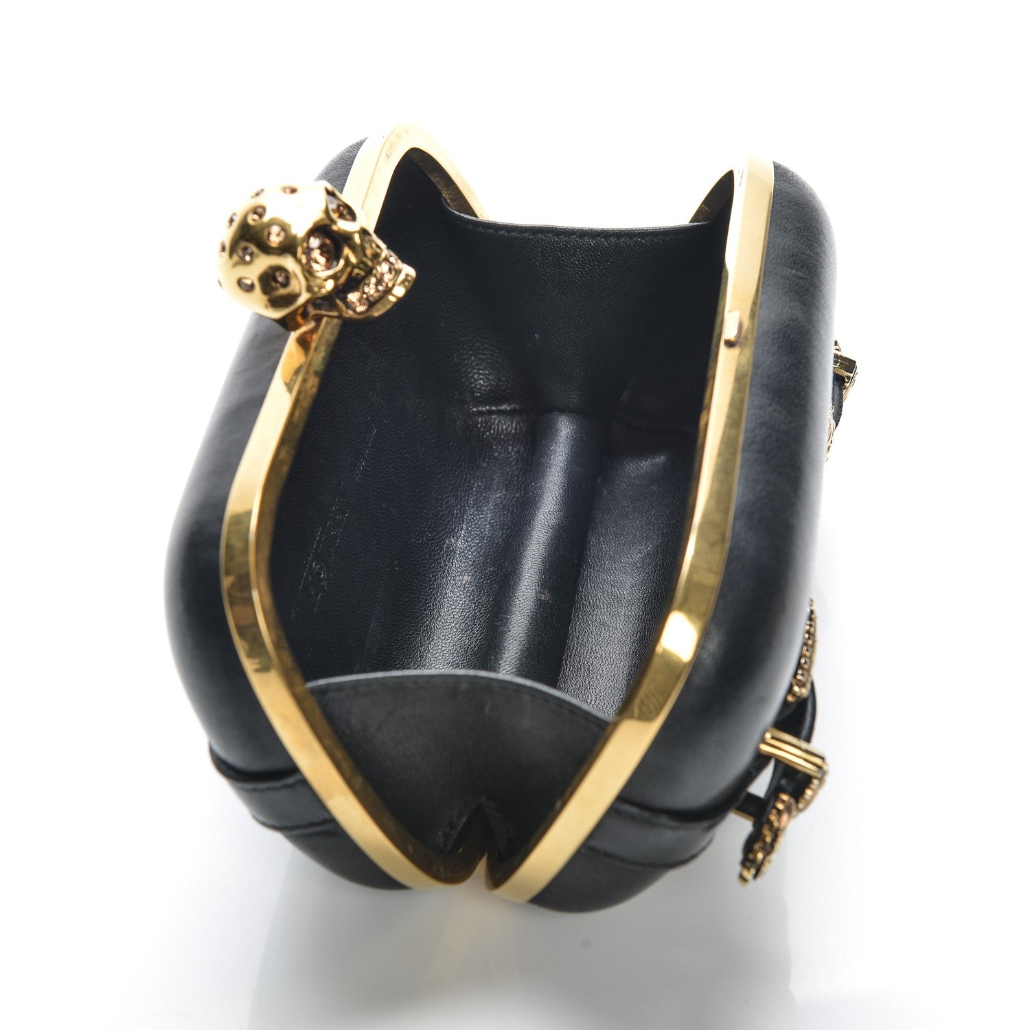Alexander McQueen Nappa Buckle Skull Box Clutch Black 5 of 8