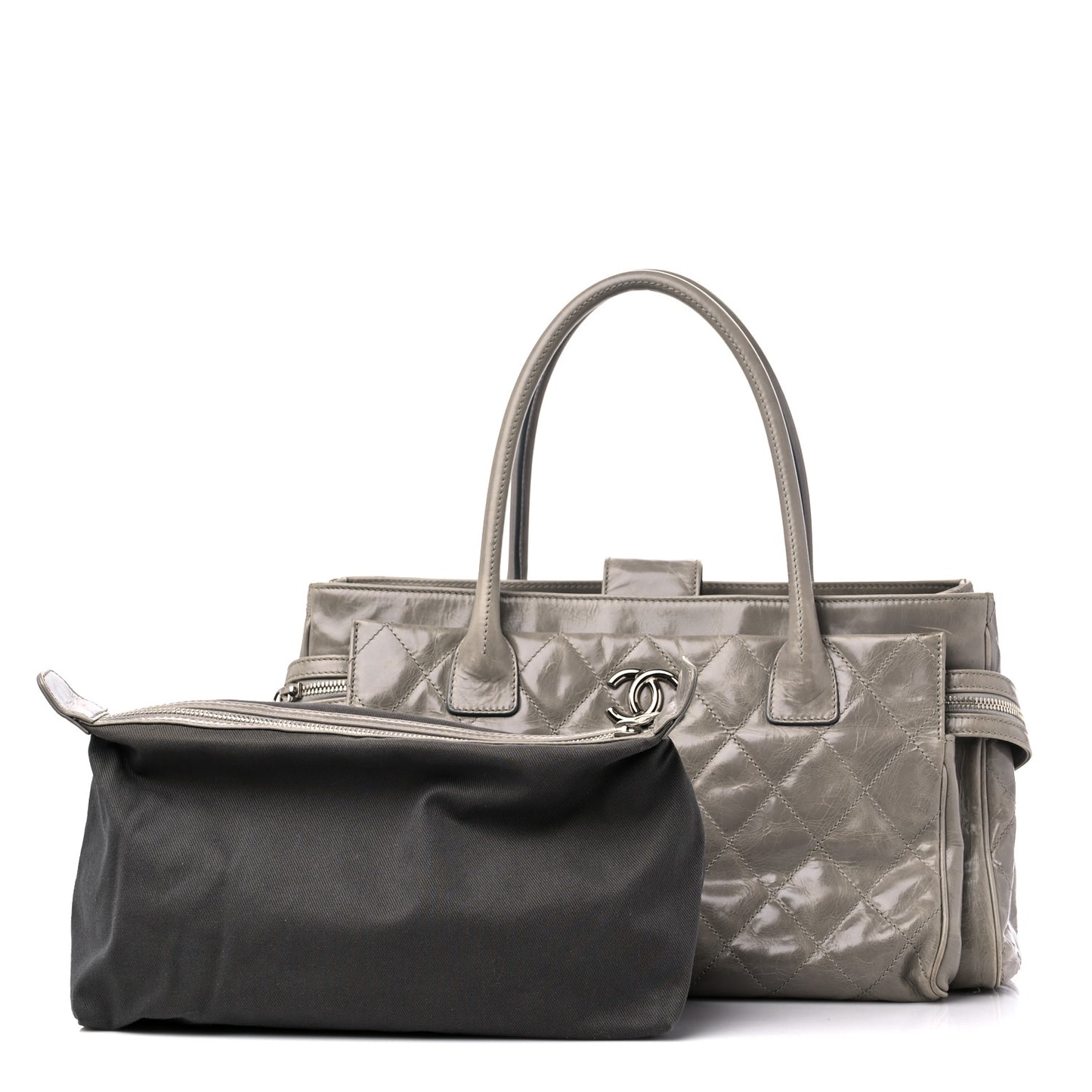 Glazed Calfskin Small New Portobello Grey