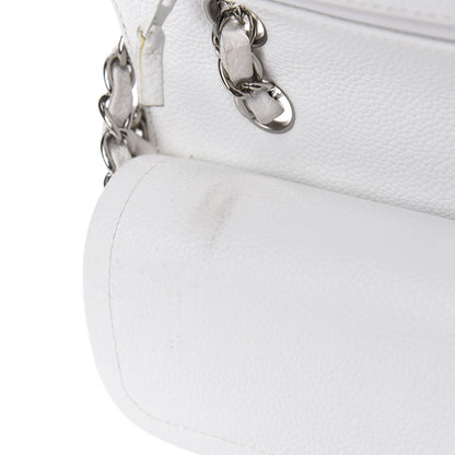 Chanel Caviar Quilted Medium Double Flap White 10 of 17