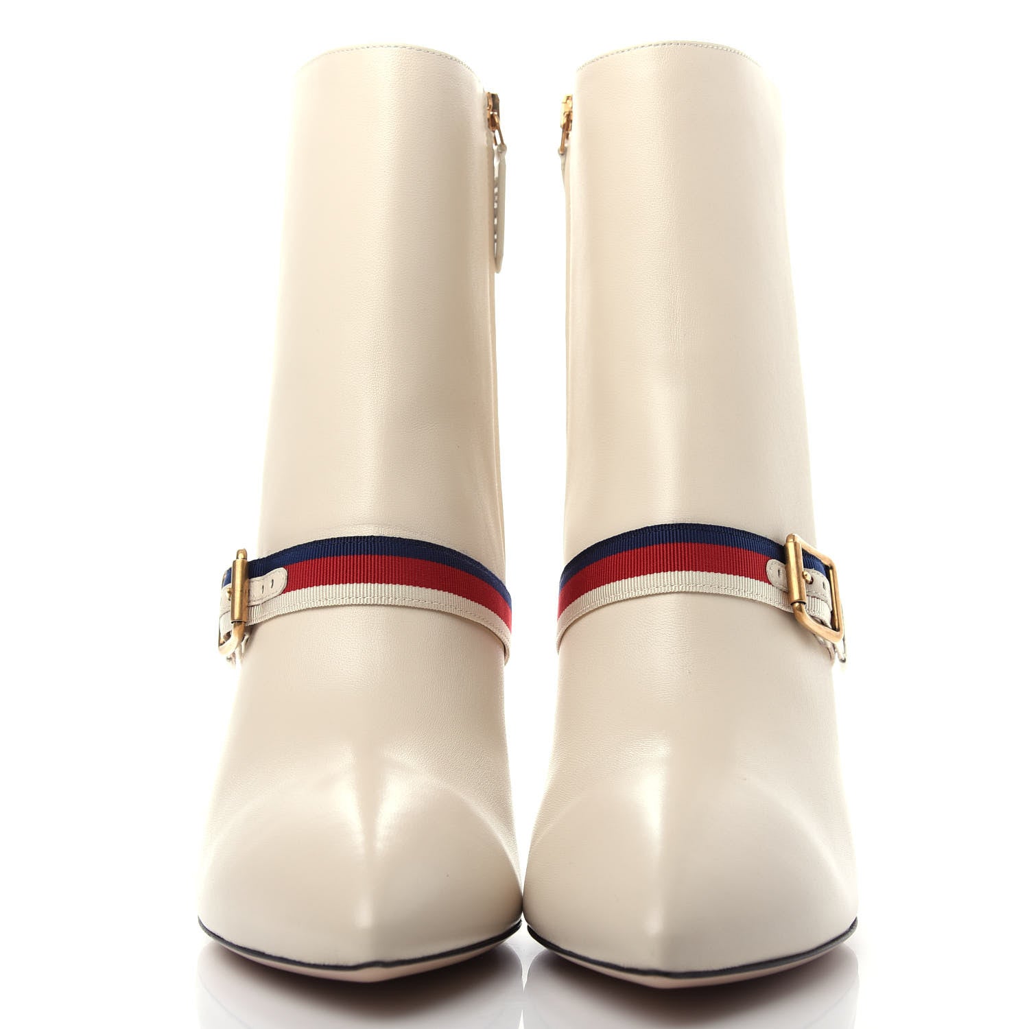 Gucci Nappa Sylvie Ankle Boots 41 Mystic White 2 of 12