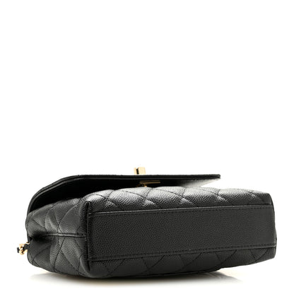 Chanel Caviar Quilted Coco Handle Clutch With Chain Black 4 of 11