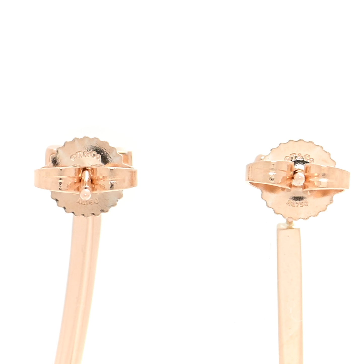 18K Yellow Gold T Bar Earrings