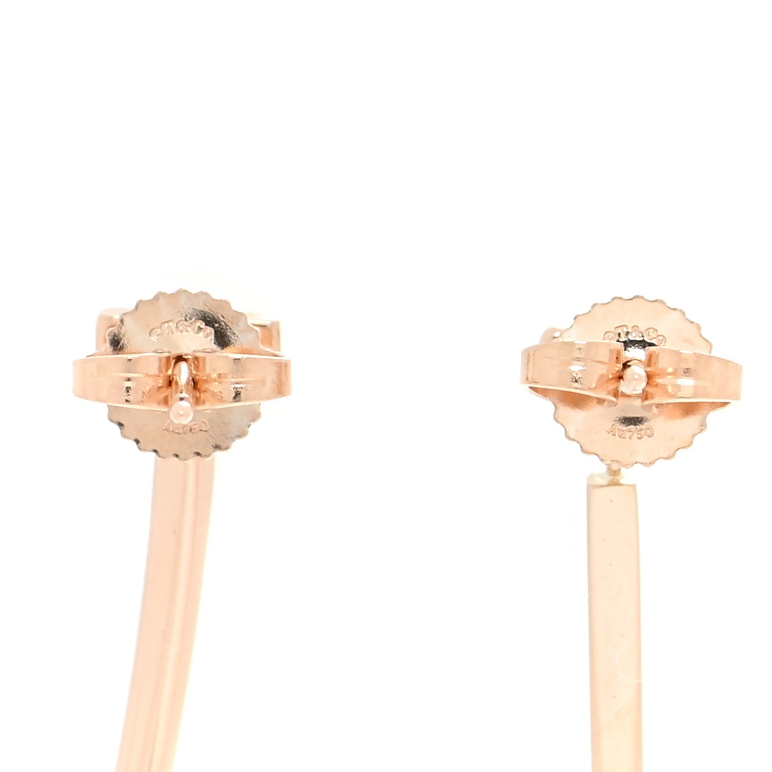 Tiffany 18K Yellow Gold T Bar Earrings 4 of 7