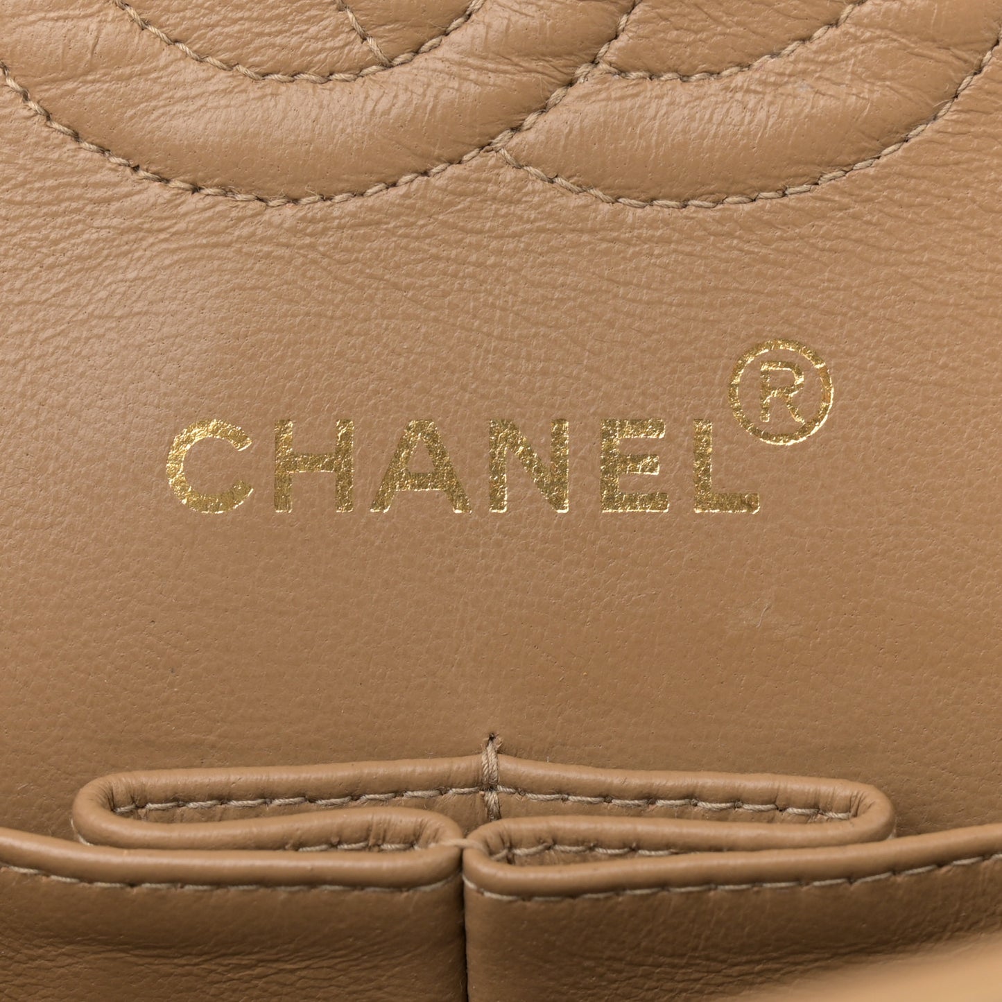 Lambskin Quilted Small Double Flap Beige