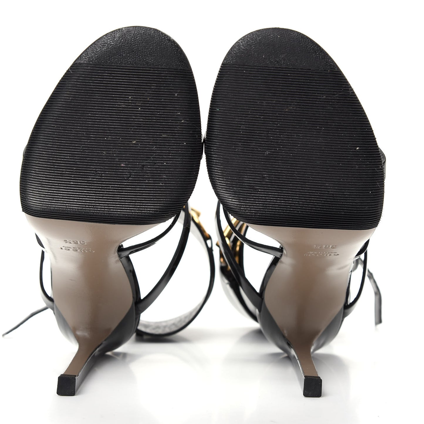 Vernice Crystal Ursula Ankle Wrap Caged Sandals 36.5 Black