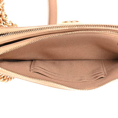 Chanel Caviar Quilted Small Boy Clutch With Chain Beige 5 of 18