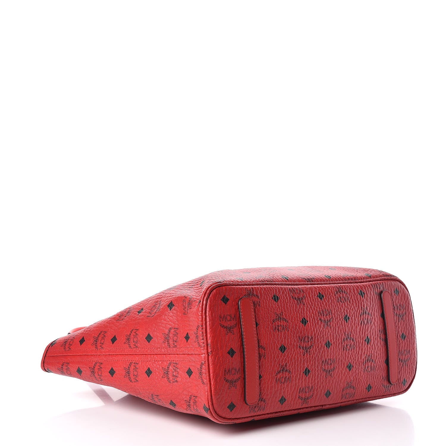 MCM Visetos Medium Anya Shopper Tote Ruby Red 5 of 12