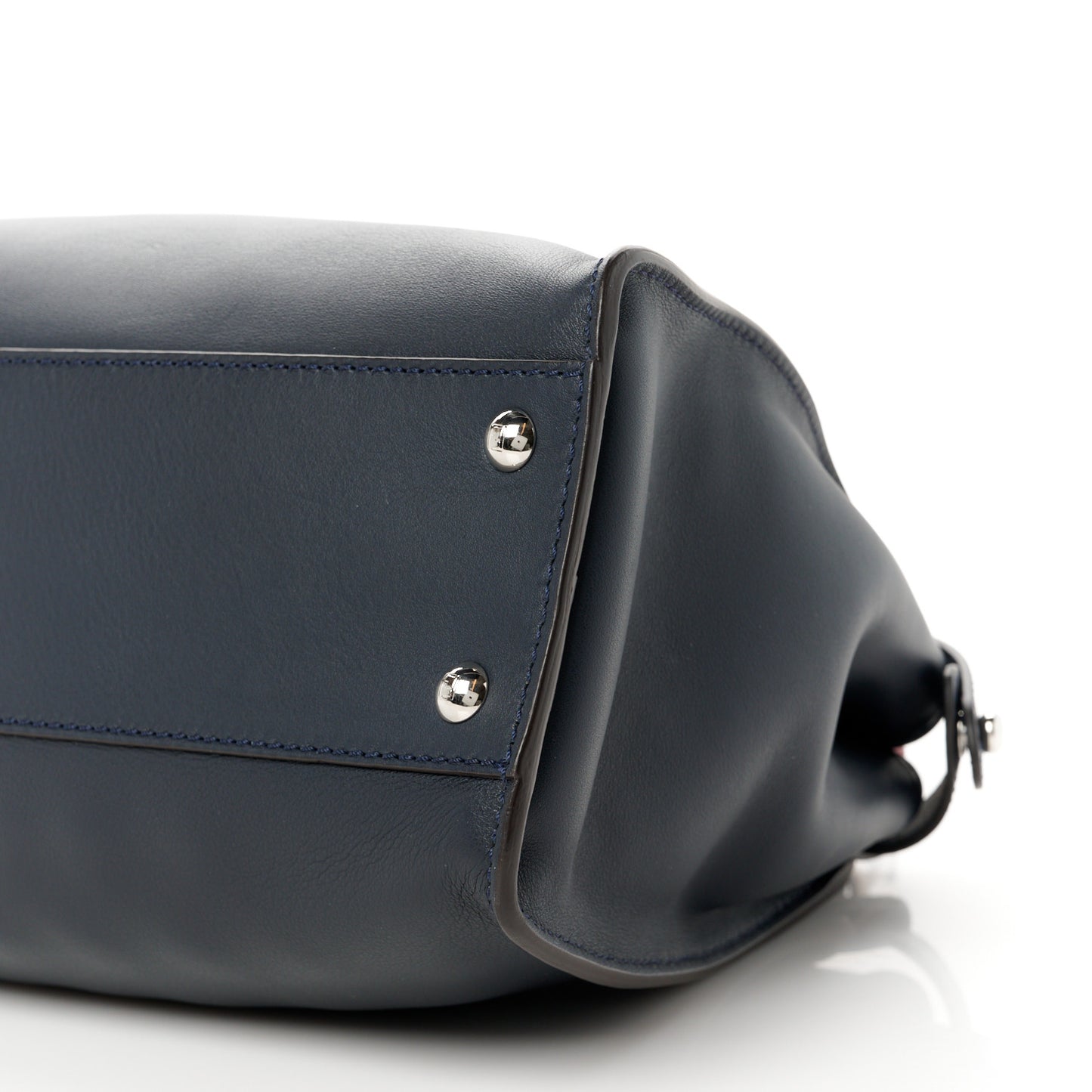 Vitello Seta Shiny Nappa Medium Peekaboo Iconic Satchel Blue Notte Ardesia