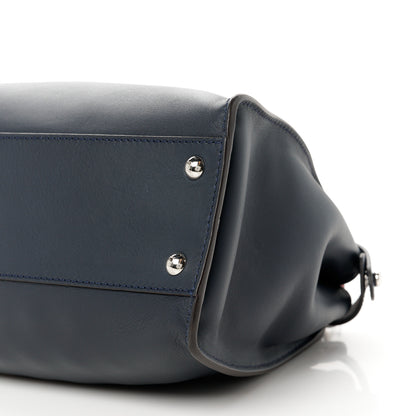 Fendi Vitello Seta Shiny Nappa Medium Peekaboo Iconic Satchel Blue Notte Ardesia 13 of 13