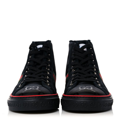 Gucci Econyl Nylon Web Monogram Off The Grid Mens 1977 Tennis High Top Sneakers 8 Black 2 of 8