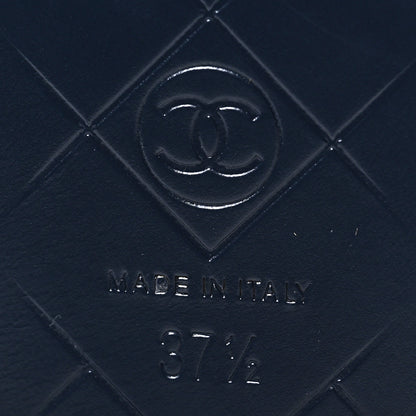 Chanel Lambskin Quilted CC Turnlock Loafers 37.5 Navy 6 of 7