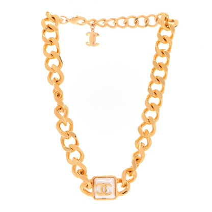 Chanel Pearl CC Chain Link Choker Necklace Gold 3 of 6