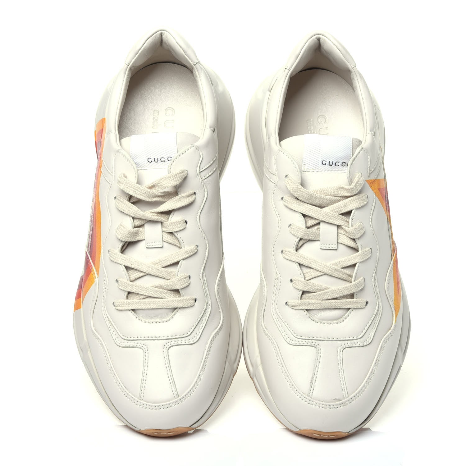 Gucci Calfskin Interlocking G Star Mens Rhyton Sneakers 9 Mystic White 6 of 10
