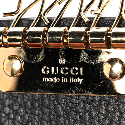 Gucci Dollar Calfskin GG Supreme Monogram GG Marmont 6 Key Holder Case Black Beige Ebony 7 of 11