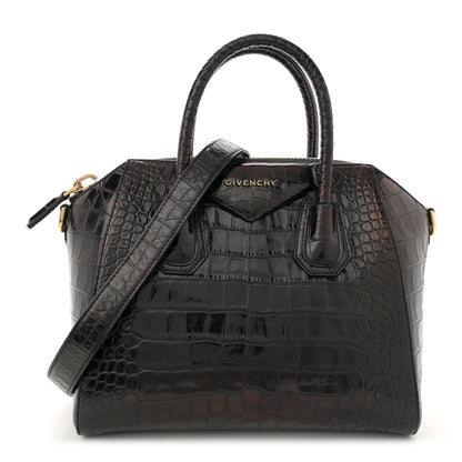 Givenchy Calfskin Crocodile Embossed Small Antigona Black 1 of 14