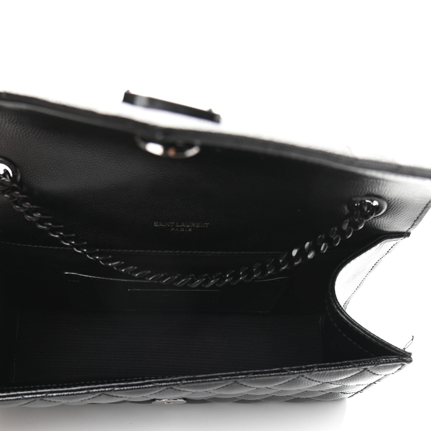 Saint Laurent Grain De Poudre Textured Mixed Matelasse Triquilt Small Monogram Satchel Black 5 of 9