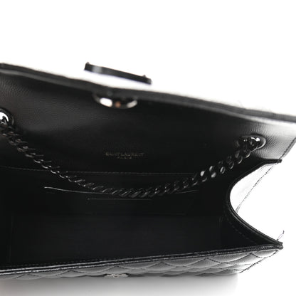Saint Laurent Grain De Poudre Textured Mixed Matelasse Triquilt Small Monogram Satchel Black 5 of 9