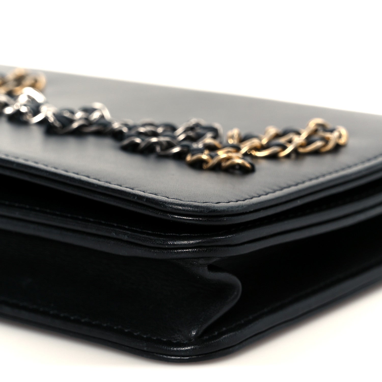 Chanel Calfskin Chain 20s Signe Wallet on Chain WOC Black 11 of 11