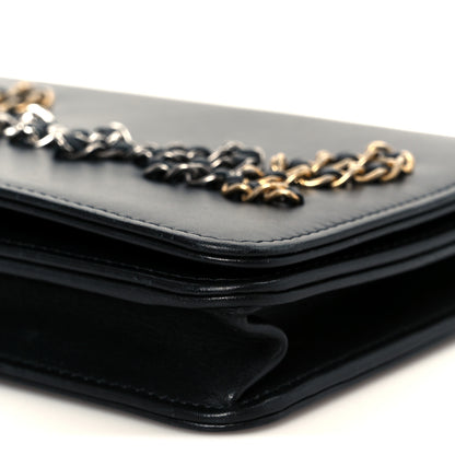 Chanel Calfskin Chain 20s Signe Wallet on Chain WOC Black 11 of 11