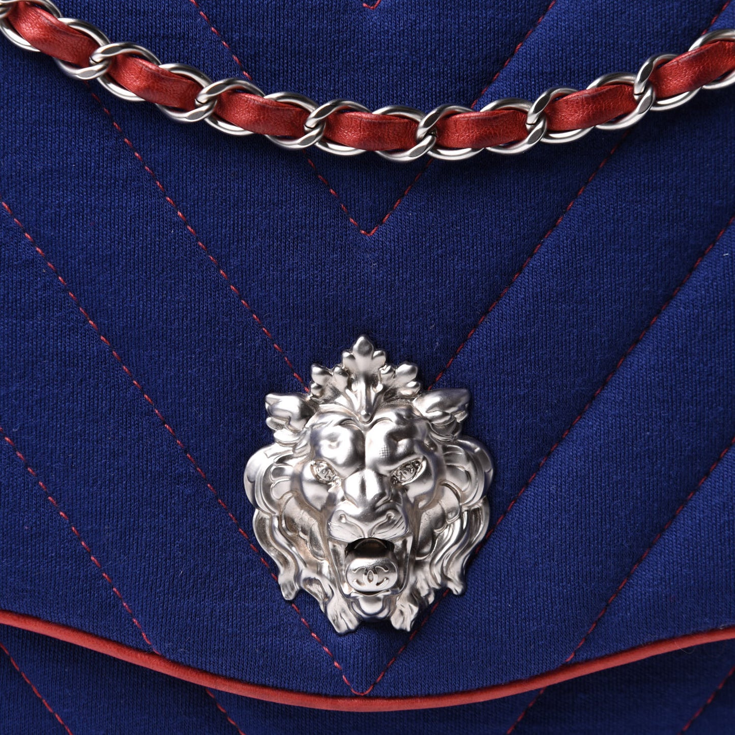 Jersey Chevron Leo Lion Jumbo Flap Blue