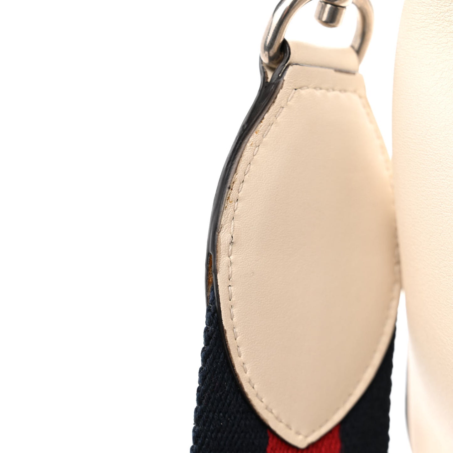 Calfskin Web Stripe Medium Dionysus Hobo White