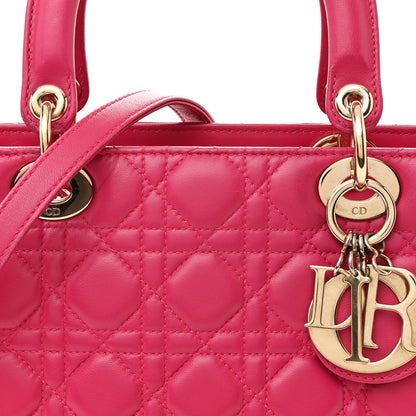 Christian Dior Lambskin Cannage Medium Lady Dior Fuchsia 8 of 11