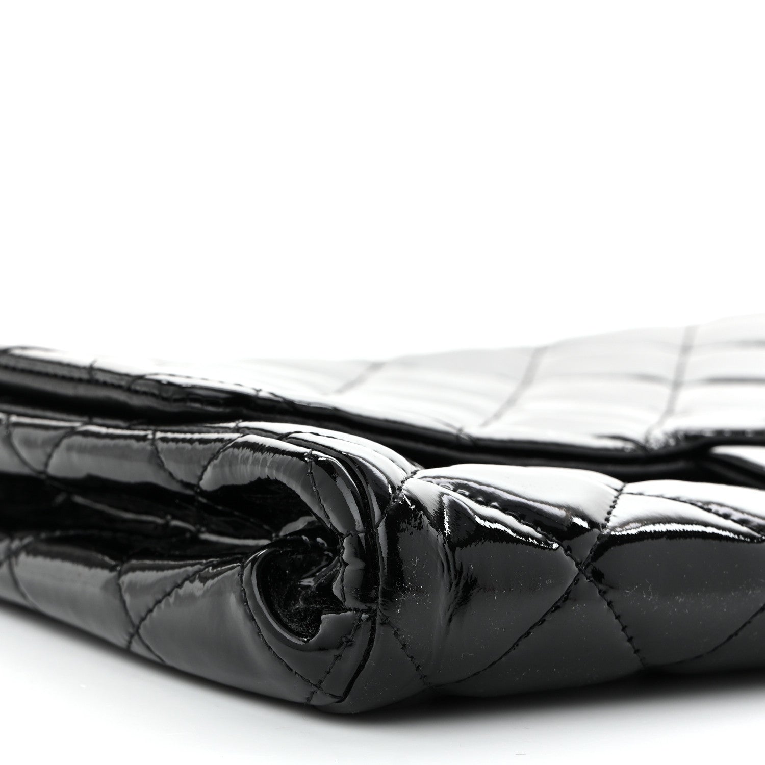 Chanel Patent Quilted Clutch with Chain Flap Black 9 of 11