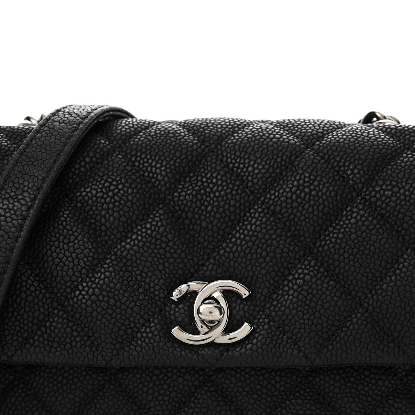 Caviar Quilted Small Lady Pearly Flap Black