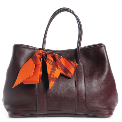 Hermes Swift Leather Bolduc Twilly Garden Party TPM Tote Chocolate 1 of 14
